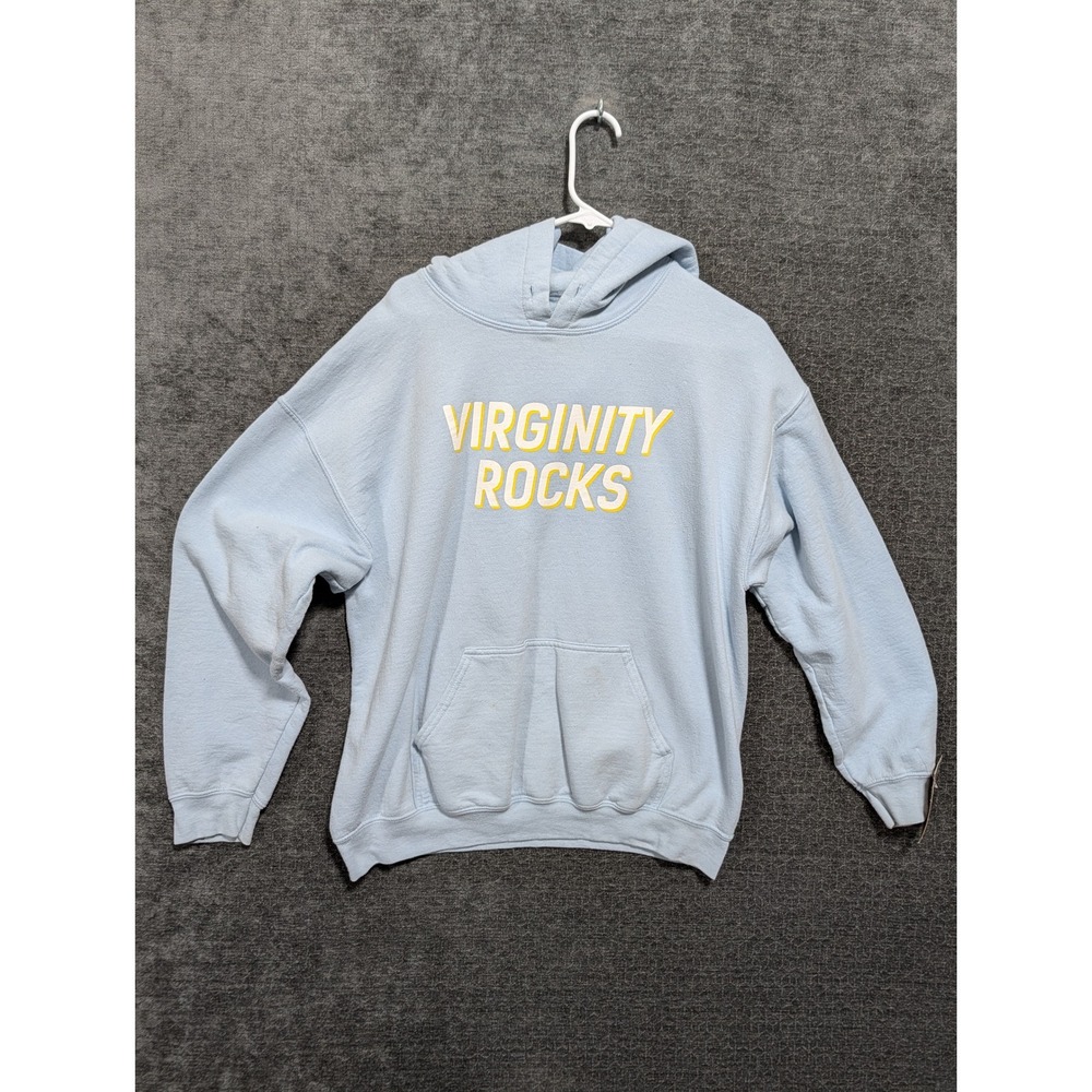 Danny Duncan Virginity Rocks Hoodie Light Blue Graphic Sweatshirt Mens Large